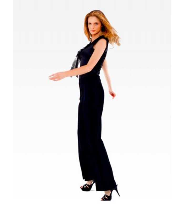 Pantalón Raso Mujer Bandas Rojas