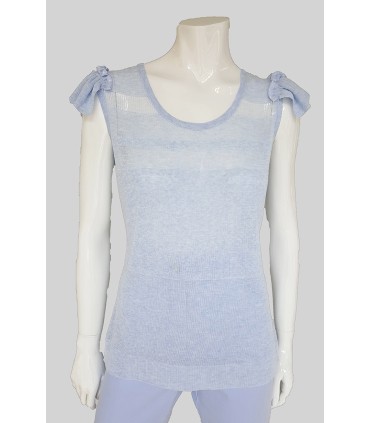Top Azul Mujer Tricot Chic